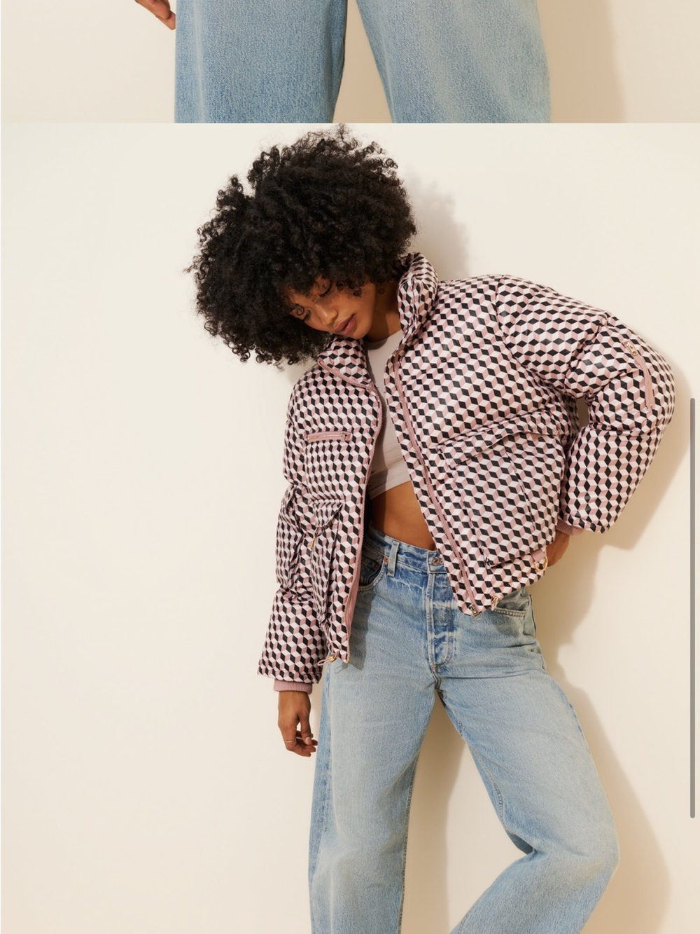 Cynthia Rowley geo printed Puffer Jacket